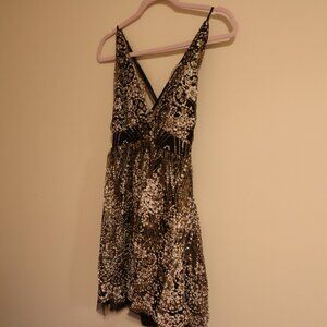 SHORT SPARKLY DRESS - HONEY